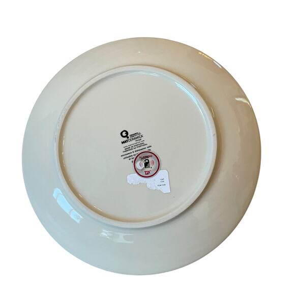 MATCERAMICA Portugal Red Christmas Tree Ceramic Dinner Plates 10.5in Set of 4 - Picture 8 of 10